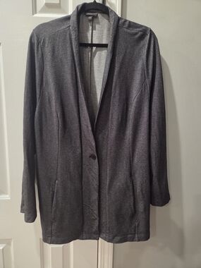 J Jill Wearever Collection Knit Button Cardigan Pockets XL Gray Rayon Lycra